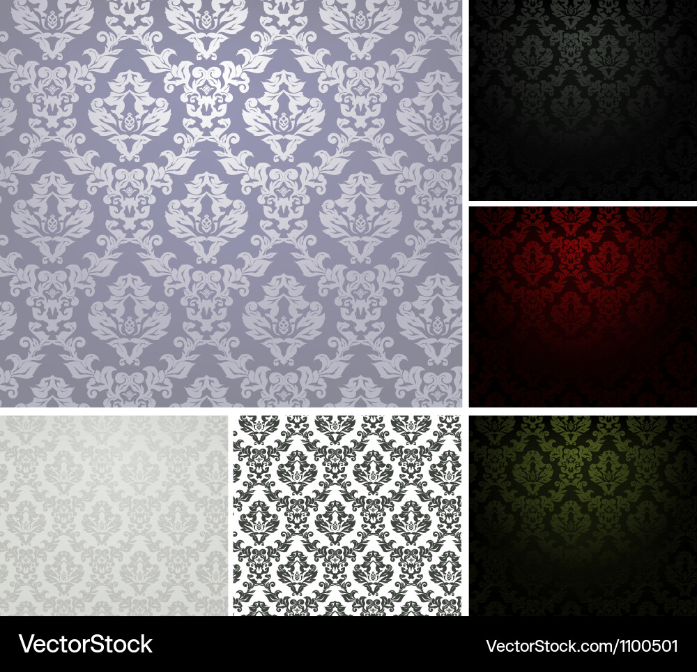 Elegant Baroque Damask Pattern vector image