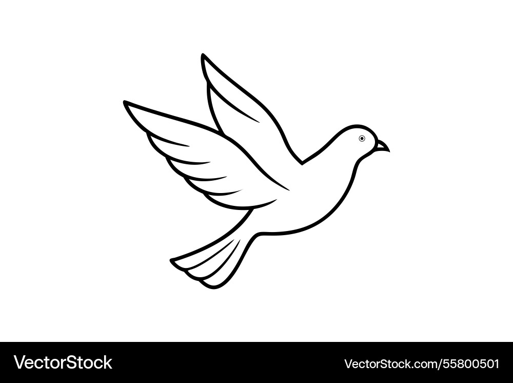 Elegante Linie Kunst fliegen dove design minimalist Elegante Linie Kunst fliegen dove design minimalist vektorbild