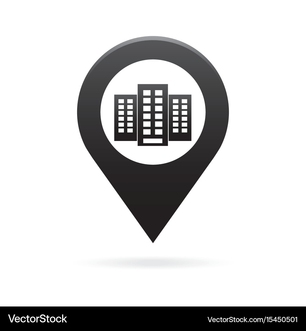 Gebäude Map Pointer Icon Marker gps Standort vektorbild