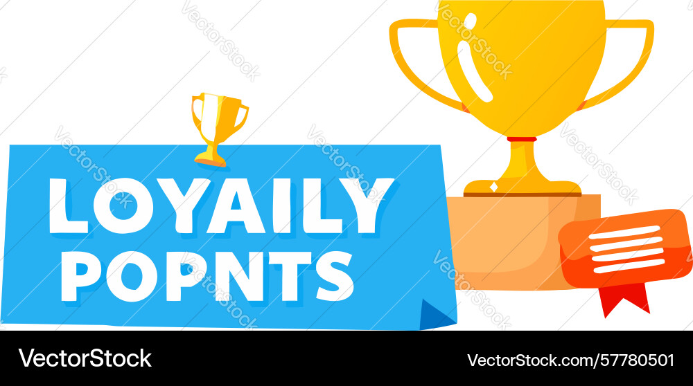 Gold trophy and loyalty points program Vector Image