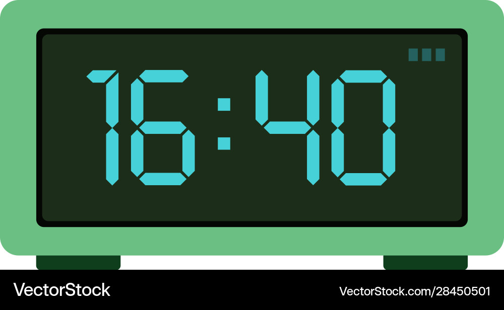 Green Table Clock Icon - Digital Display vector image