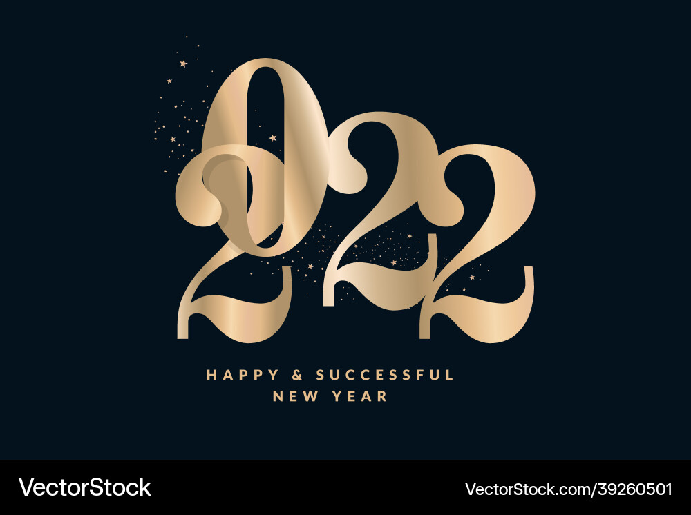Happy new year 2022 greeting card Happy new year 2022 greeting card vector image