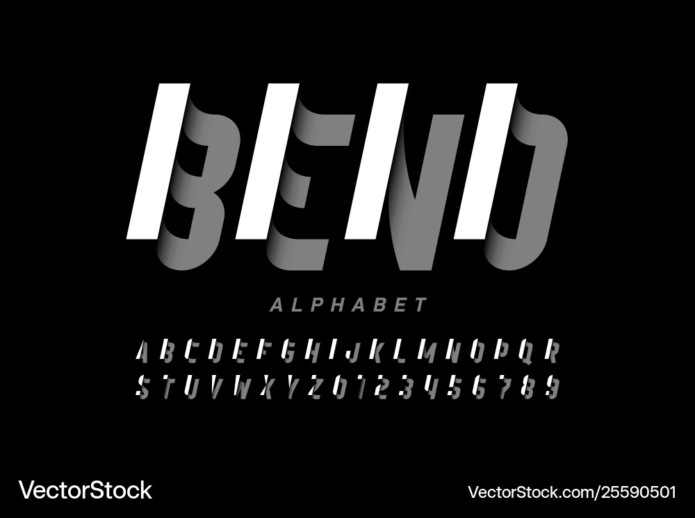 Modern font design alphabet letters and numbers Modern font design alphabet letters and numbers vector image
