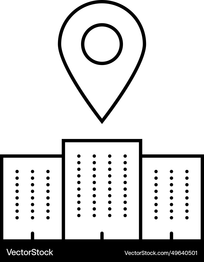 Office map location line icon Office map location line icon vector image