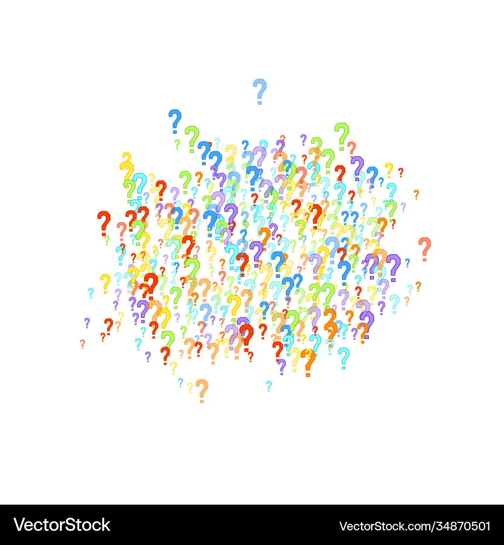 Question marks quiz doubt survey faq public poll vector image