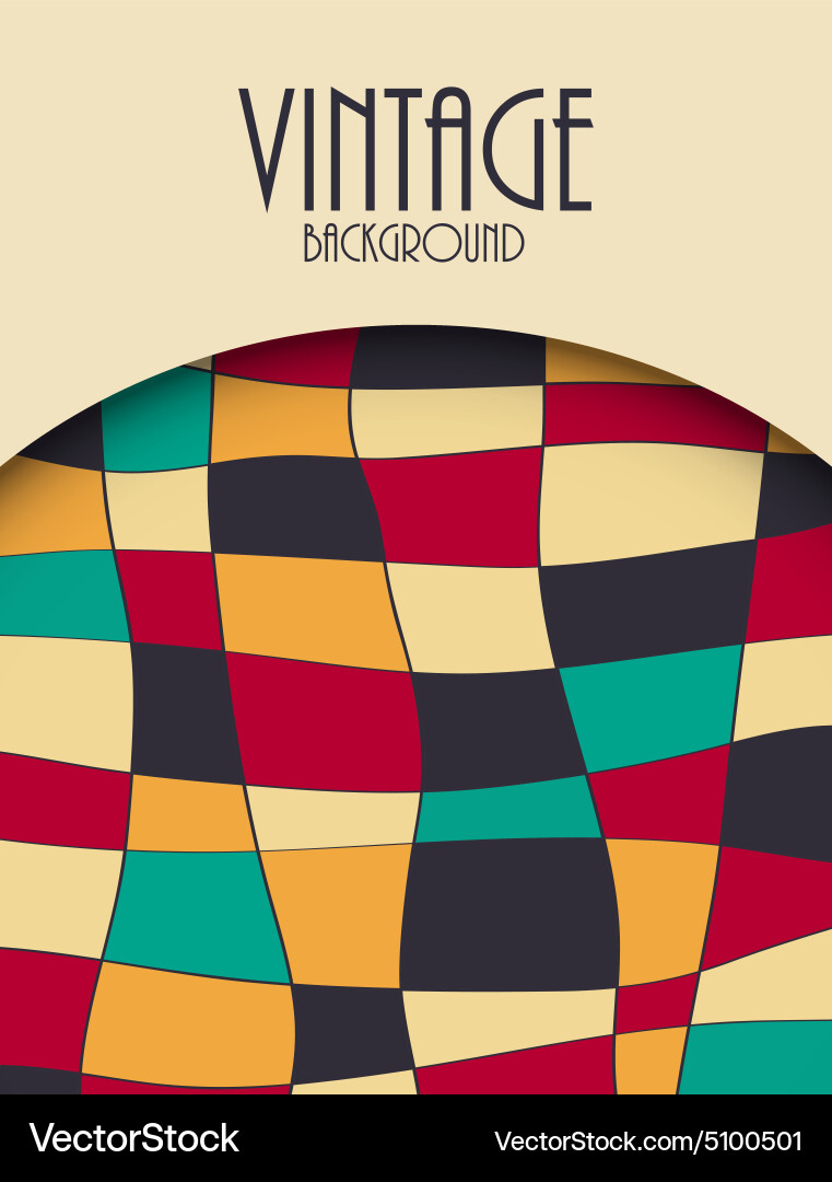Retro Geometric Pattern Background vector image