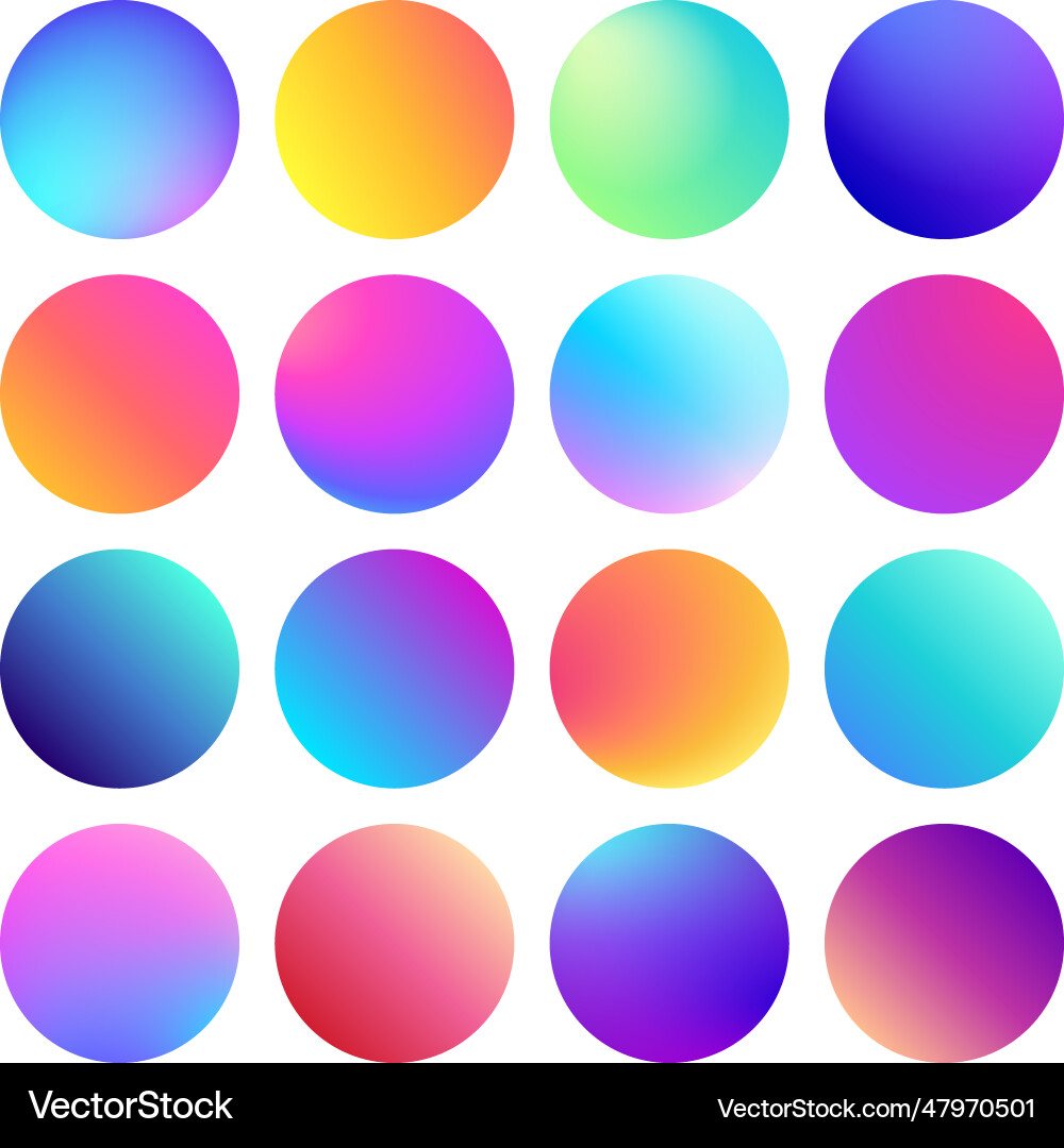Rounded holographic gradient sphere button Rounded holographic gradient sphere button vector image