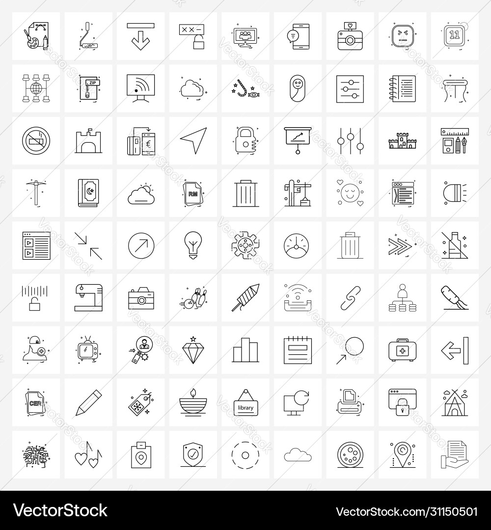 Set 81 ui icons and symbols for hardware Vector Image