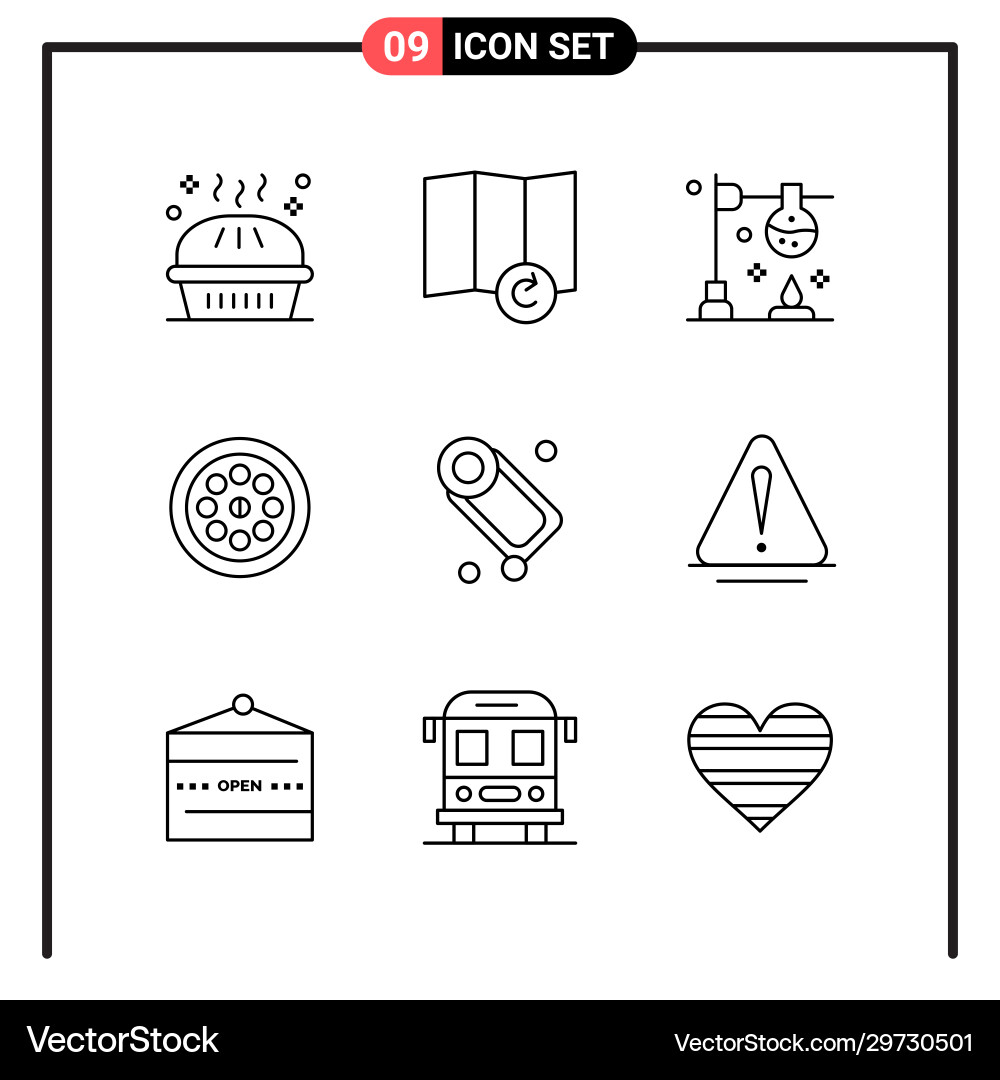 Set 9 line style icons for web and mobile Set 9 line style icons for web and mobile vector image
