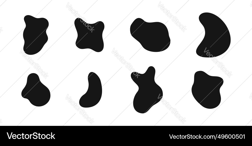 Set of irregular shapes organic blobs liquid ink Set of irregular shapes organic blobs liquid ink vector image