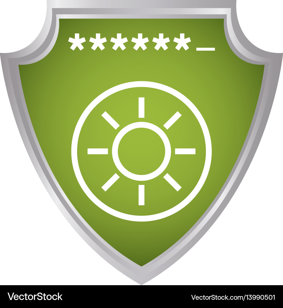 Shield security password code vector image