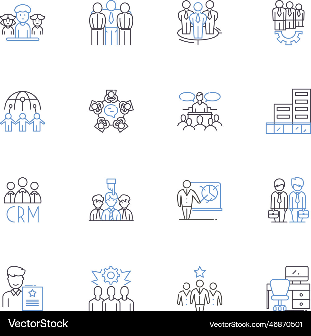 Union line icons collection solidarity unity Vector Image