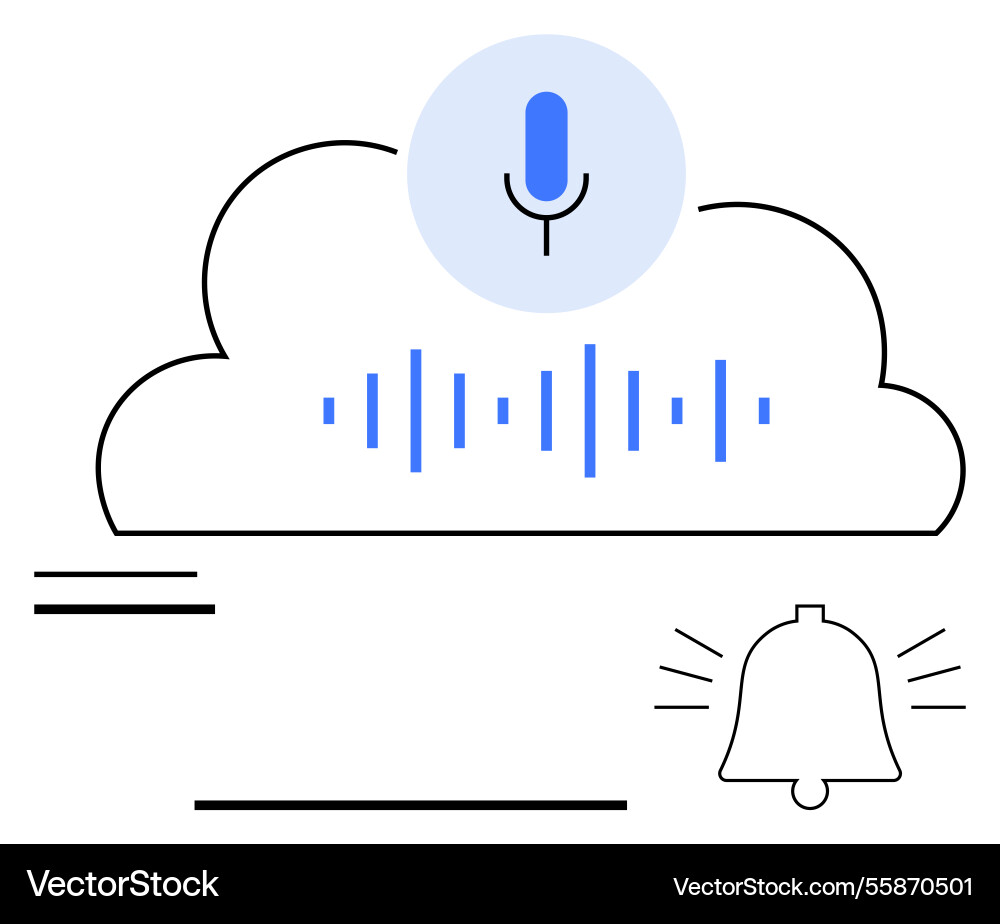 Voice recognition technology with cloud processing Voice recognition technology with cloud processing vector image