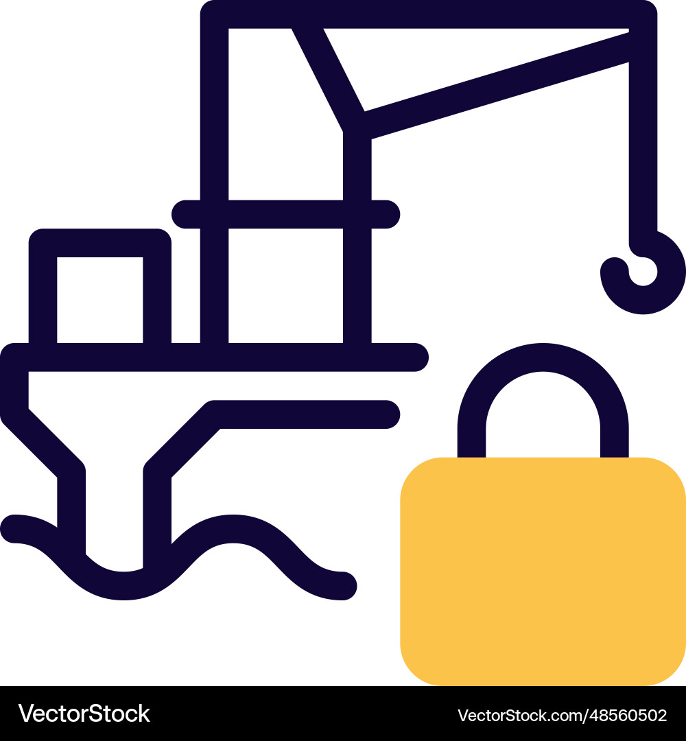 Advance system security in mining crane Vector Image