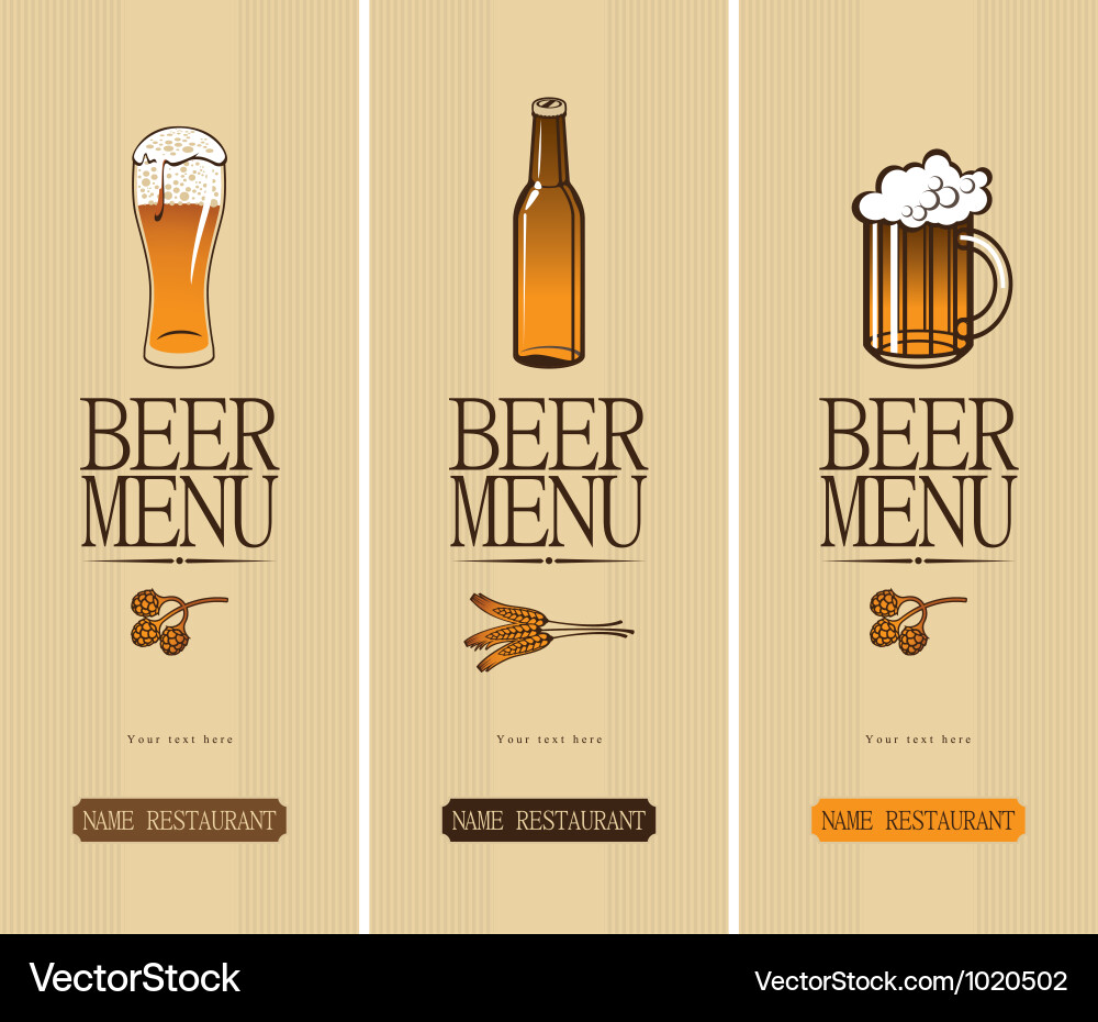 Beer menu Royalty Free Vector Image - VectorStock