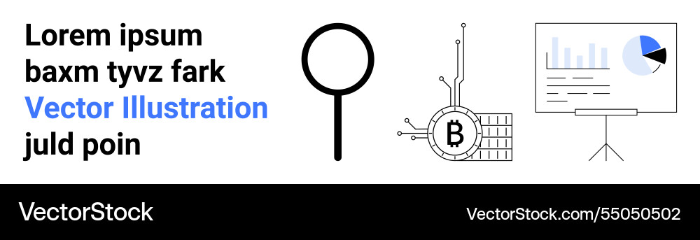 Bitcoin blockchain technology and data analysis Bitcoin blockchain technology and data analysis Vector Image