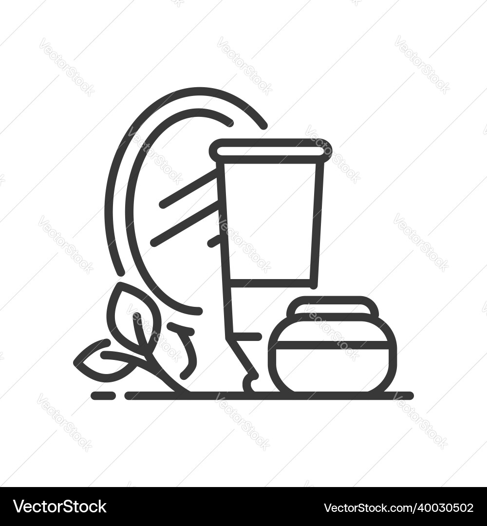 Care products - line design single isolated vector image