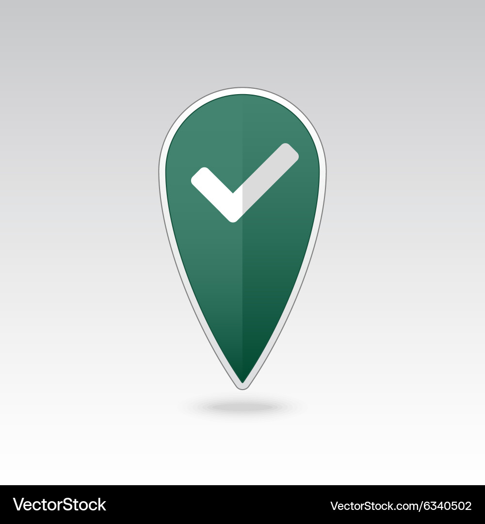 Check pin map icon pointer markers vector image