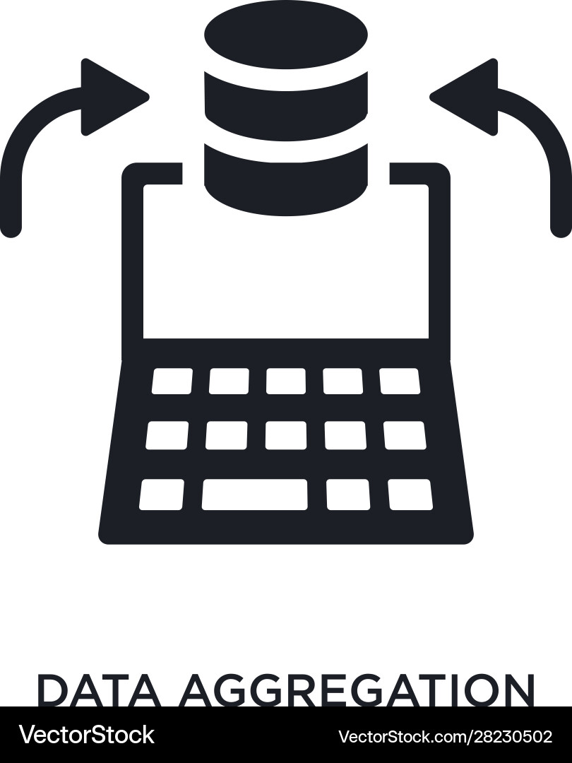 Data aggregation isolated icon simple element vector image