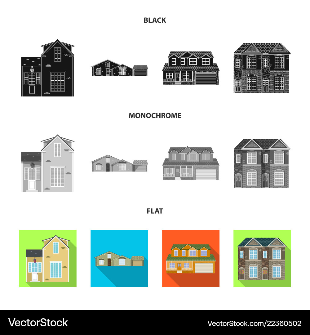 Design of building and front logo set Vector Image