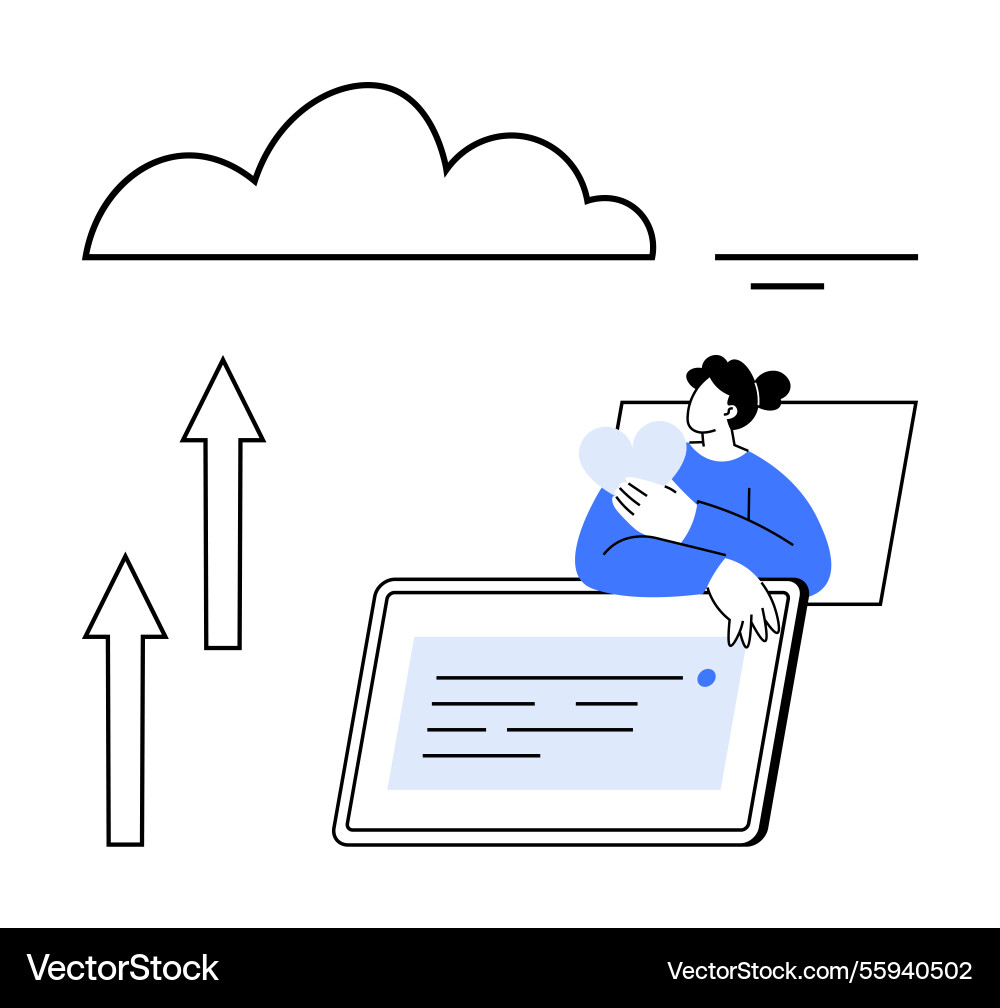 Digital interaction with cloud storage and data Digital interaction with cloud storage and data Vector Image