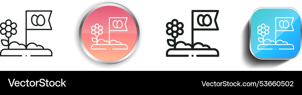 Egg hunt icon thin linear regular and button Egg hunt icon thin linear regular and button vector image