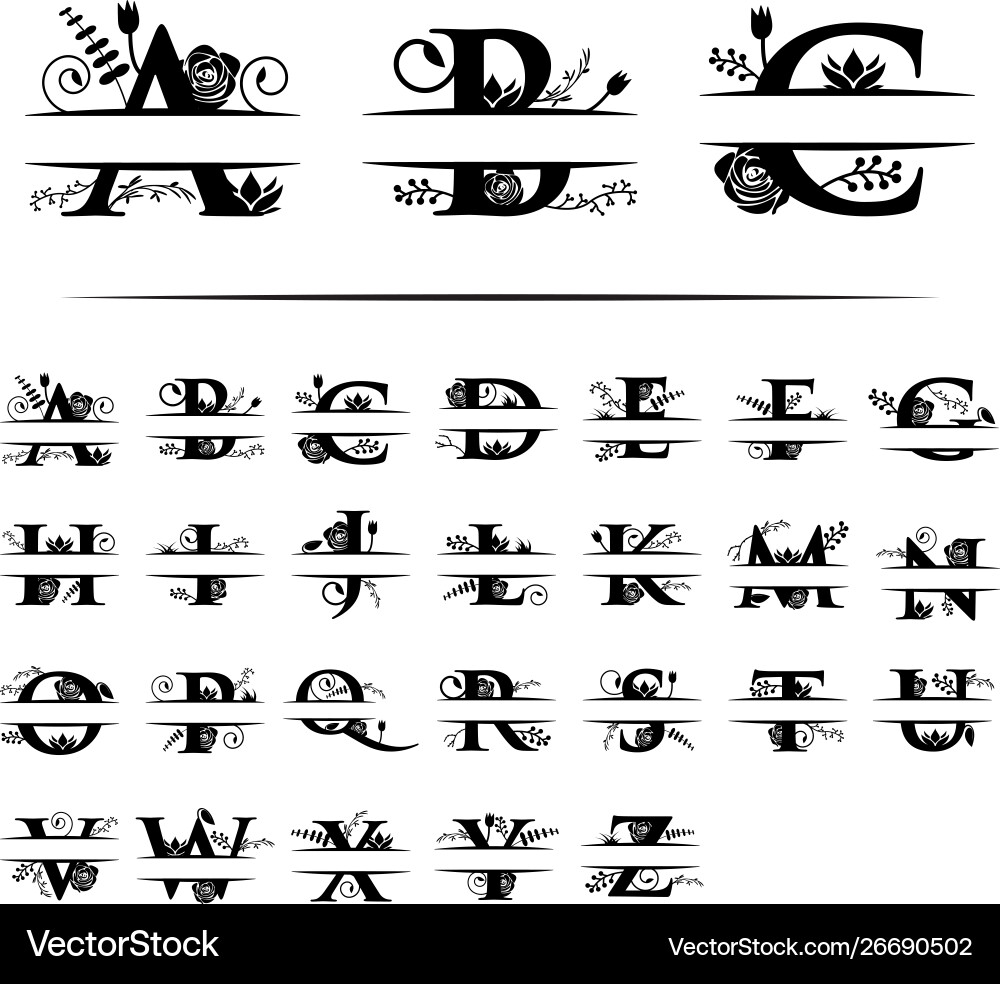 Elegant Letter Split Monogram Royalty Free Vector Image