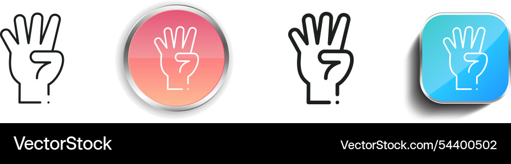 Four icon thin linear regular and button style Vector Image