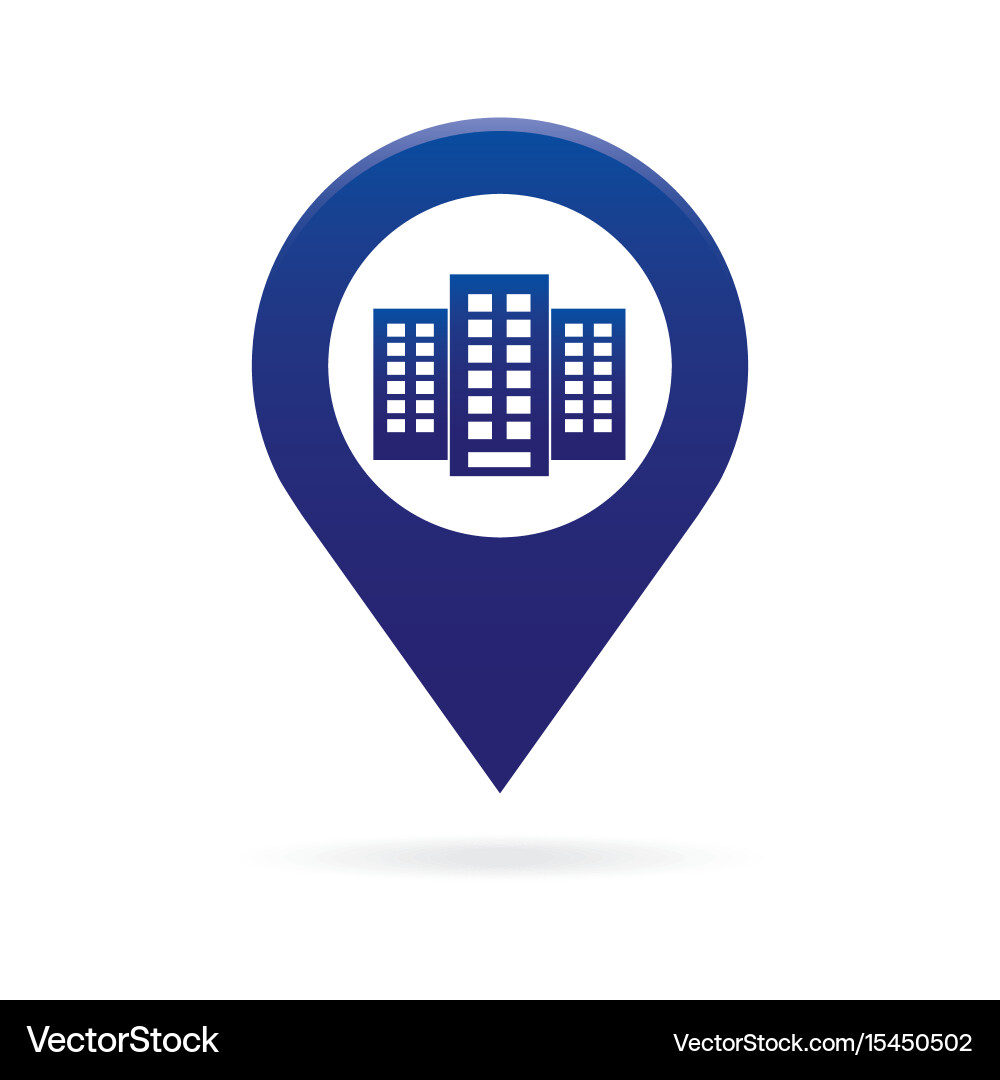 Gebäude Map Pointer Icon Marker gps Standort vektorbild
