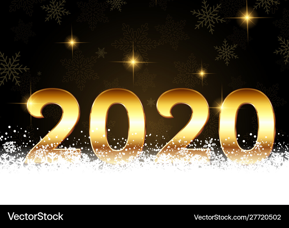 Happy new year background with golden numbers Vector Image