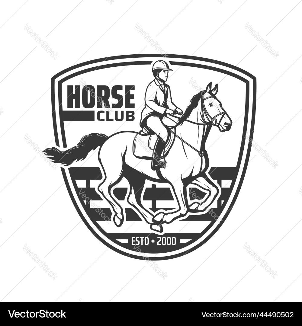 Horse club icon of equestrian sport race Horse club icon of equestrian sport race vector image