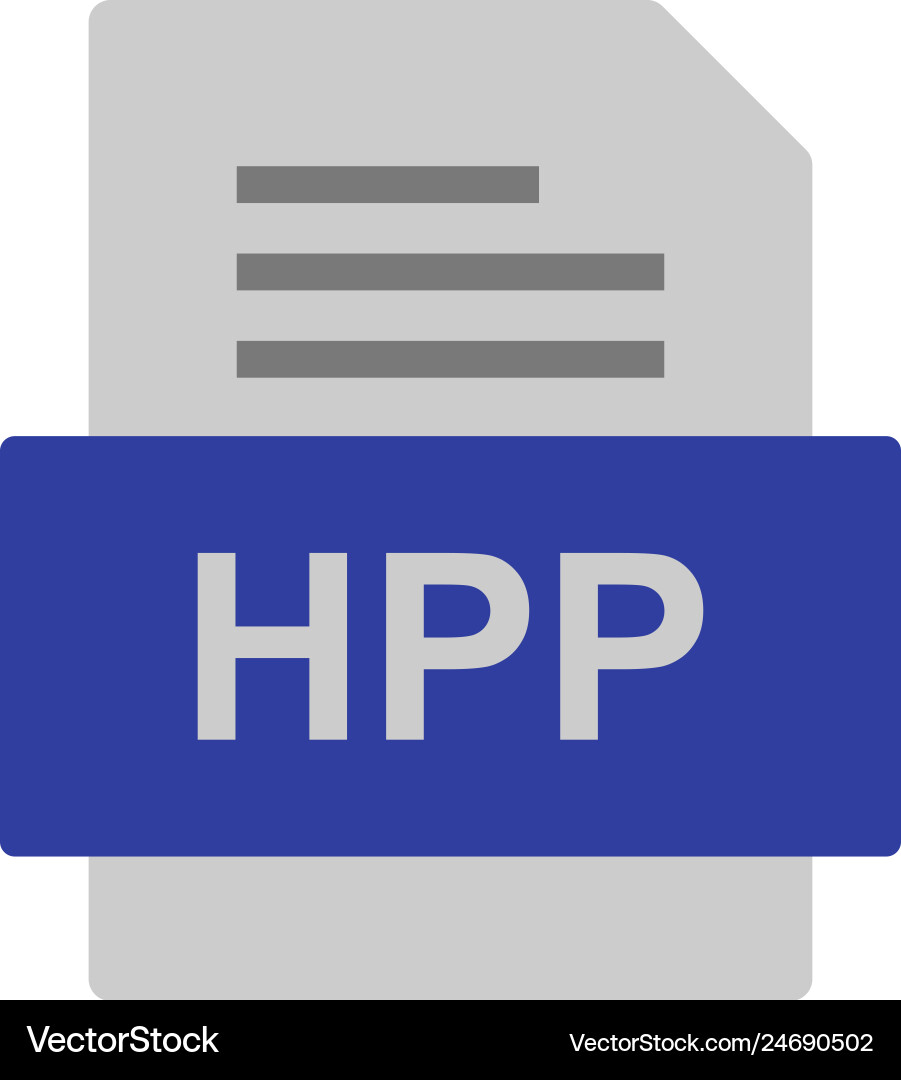 Hpp file document icon vector image