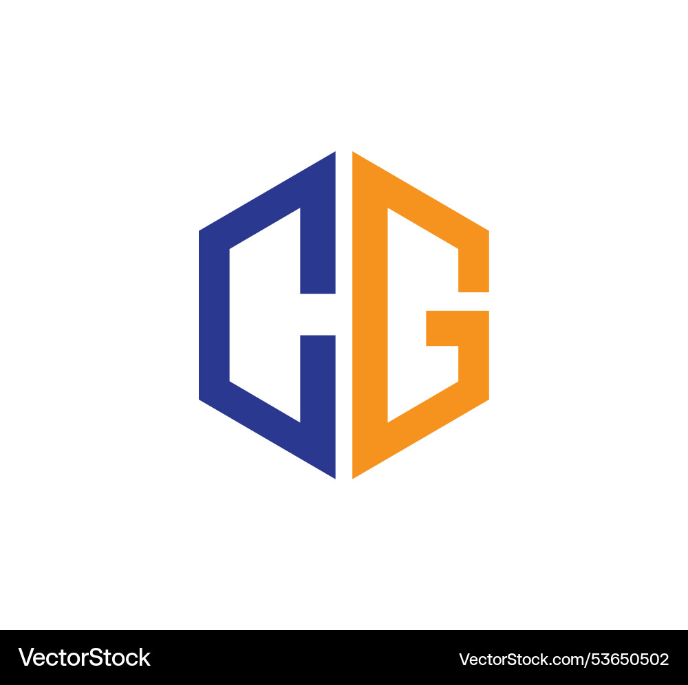 Initial cg letter logo design template Royalty Free Vector