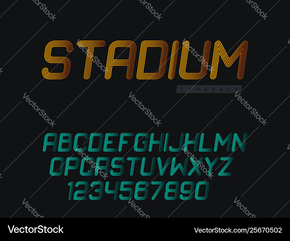 Linear uppercase font Linear uppercase font vector image