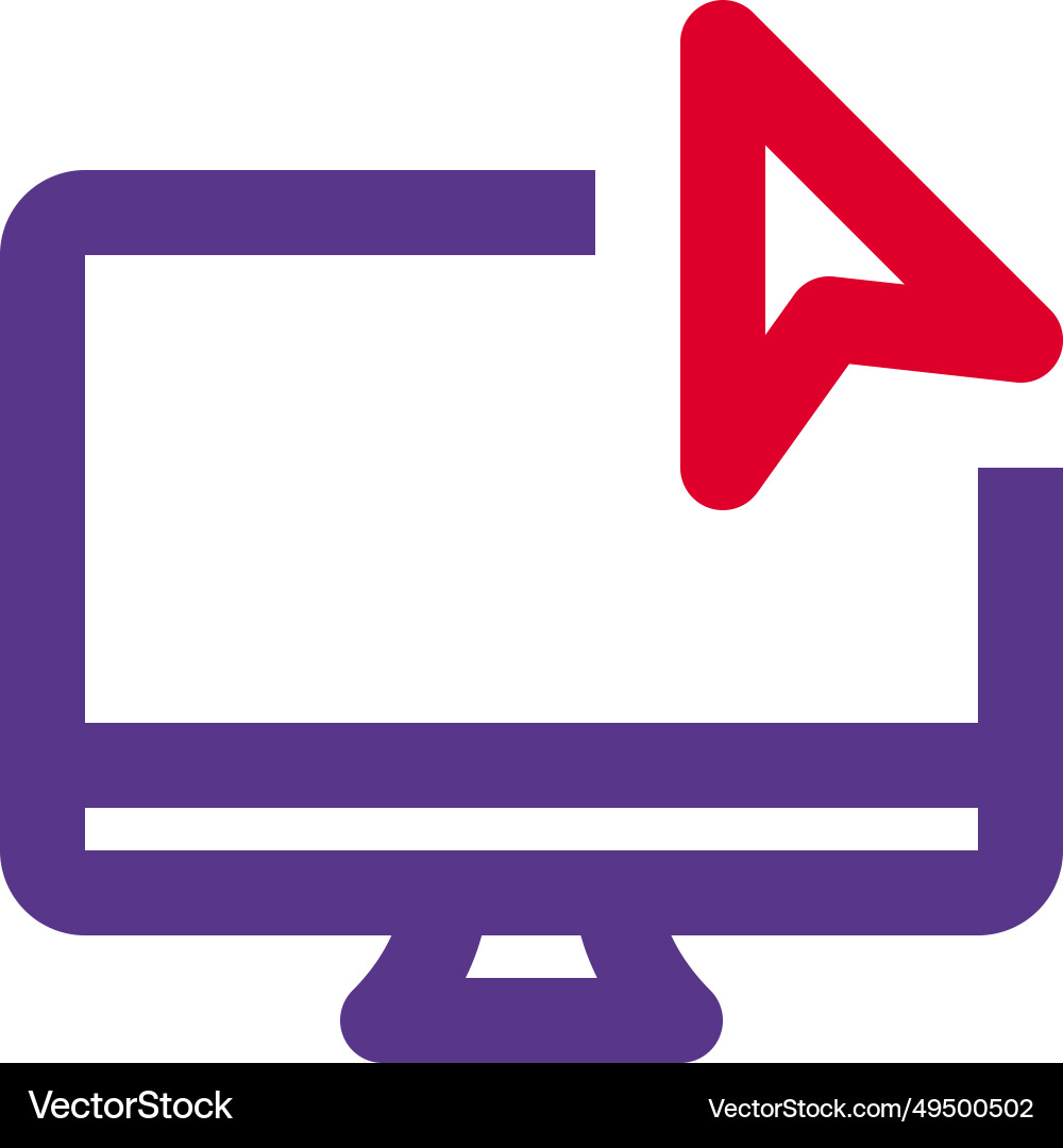 On-screen pointer controlled by desktop input vector image