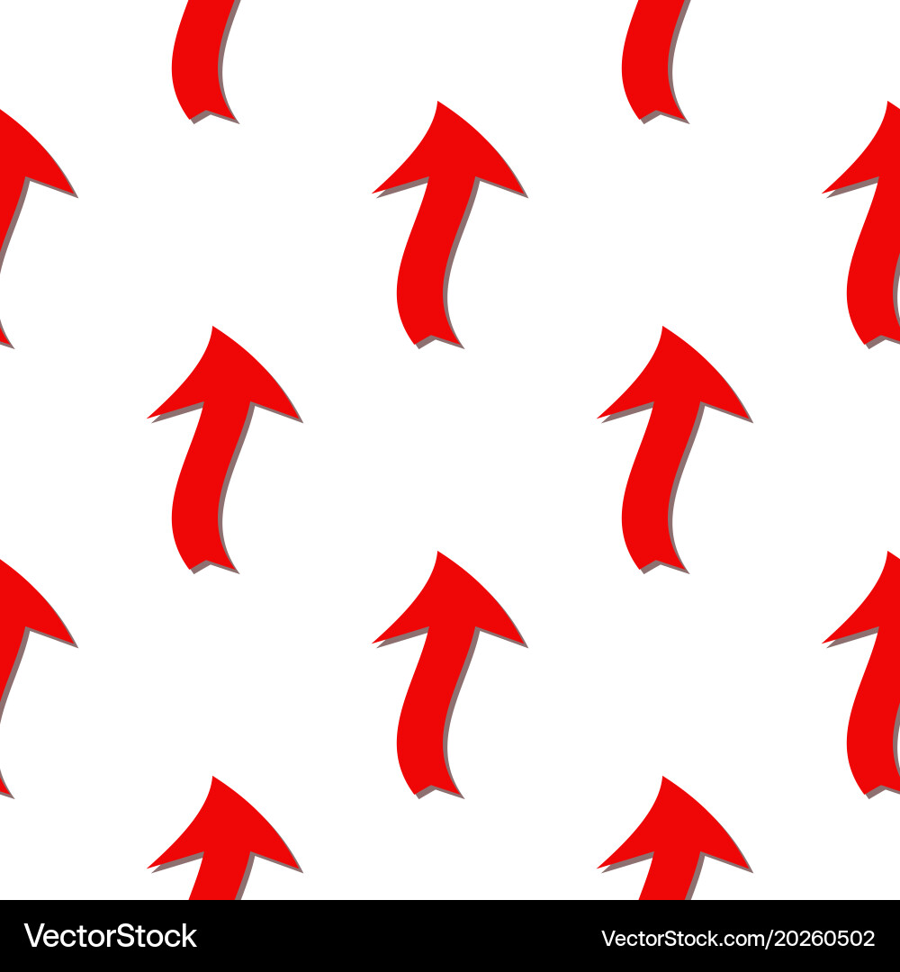 Seamless pattern red arrow on white background vector image
