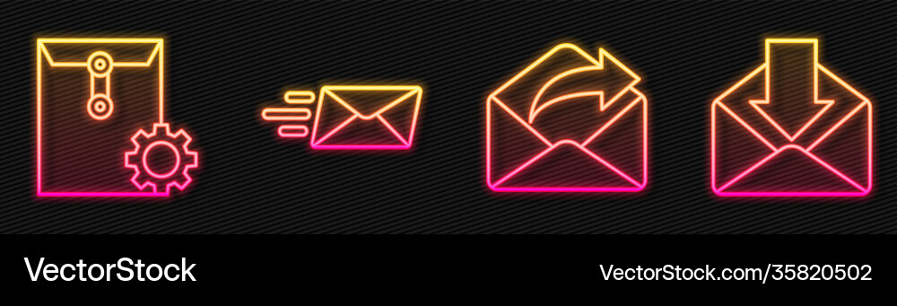 Set line outgoing mail envelope setting express Vector Image