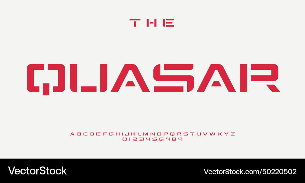 Sharp Geometric Stencil Font Vector Image