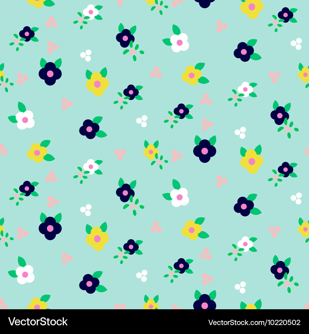 Spring small wild flower field seamless pattern Vector Image