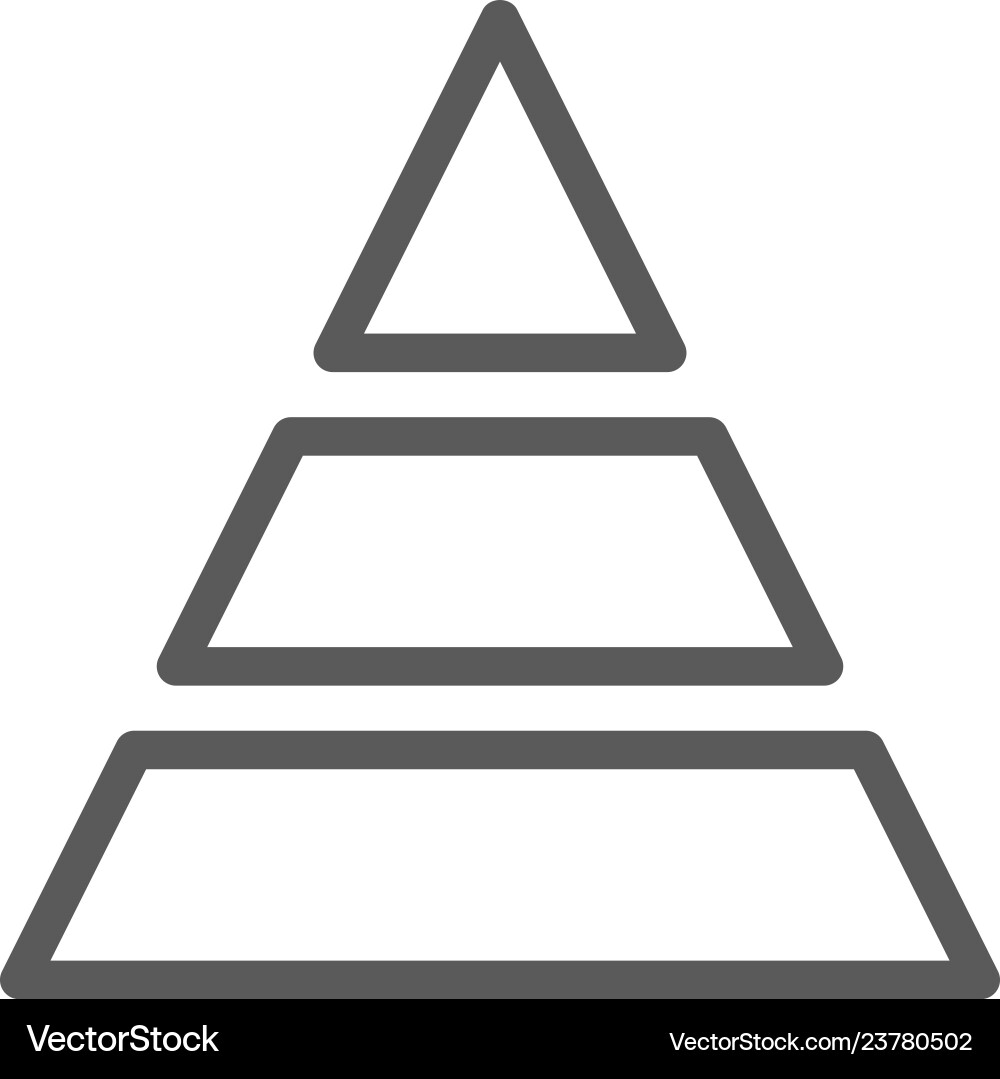 Triangular graph line icon Triangular graph line icon vector image