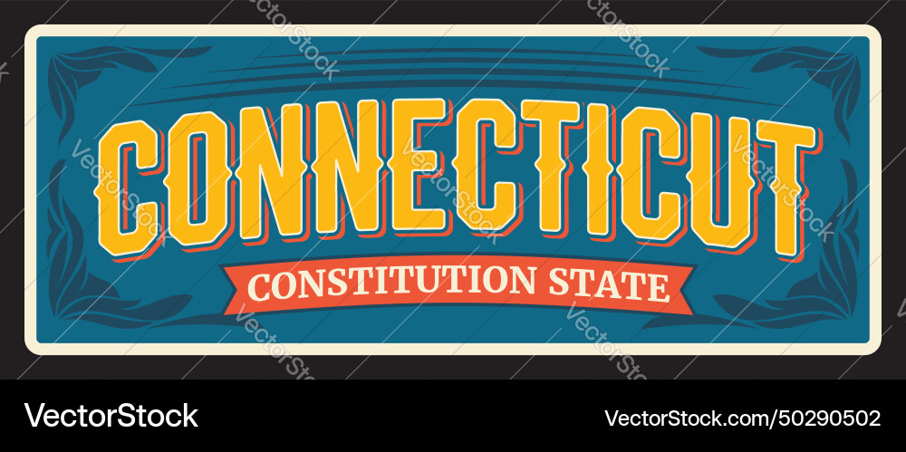 Vintage Connecticut Staatszeichen vektorbild
