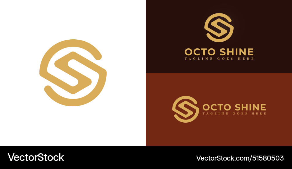 Abstract initial circle letters os or so logo Vector Image