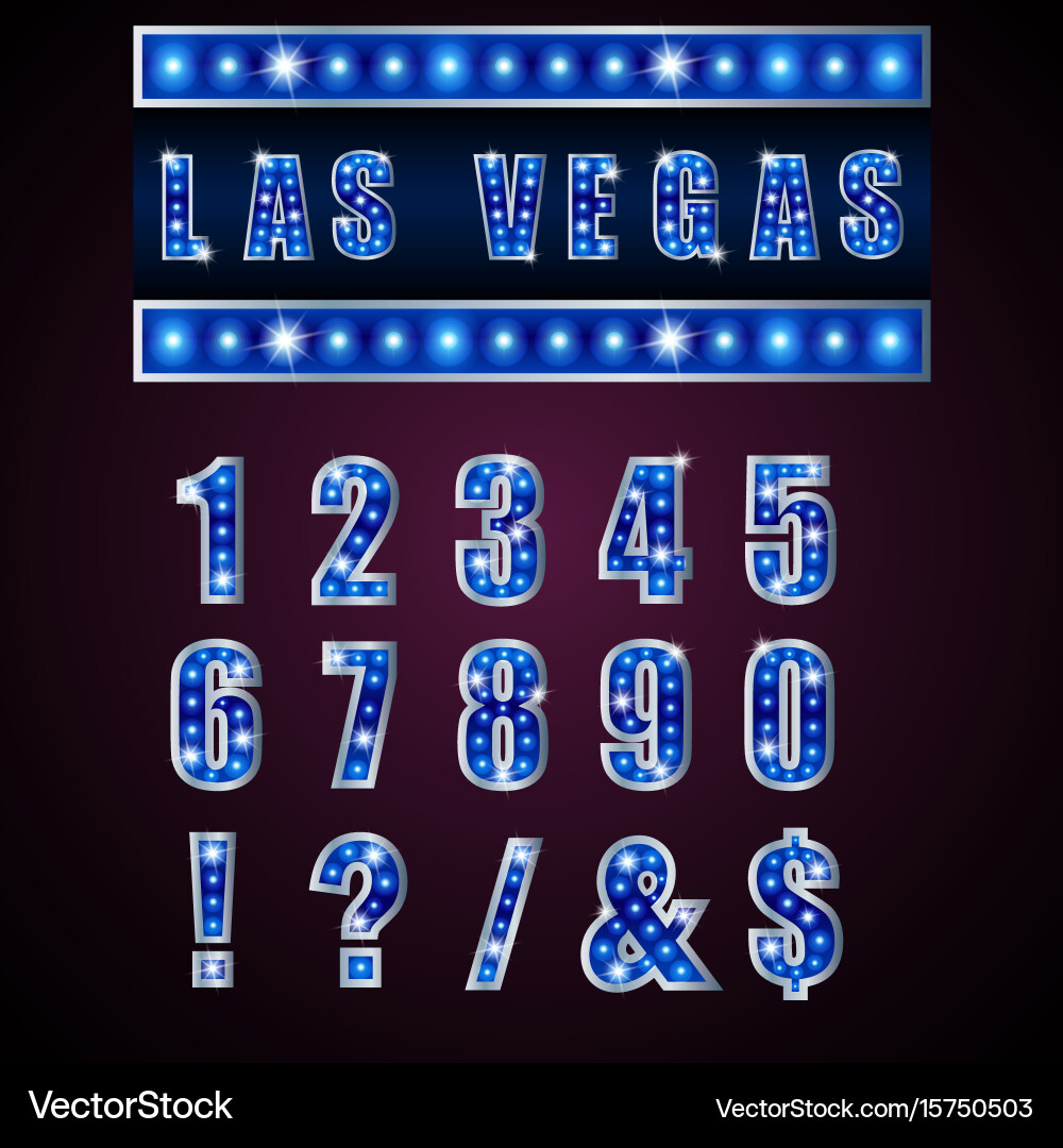 Blue Lamp Show with Numbers and Letters Vector Image