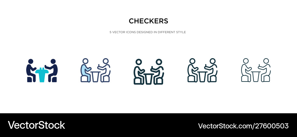 Checkers icon in different style two colored Checkers icon in different style two colored vector image