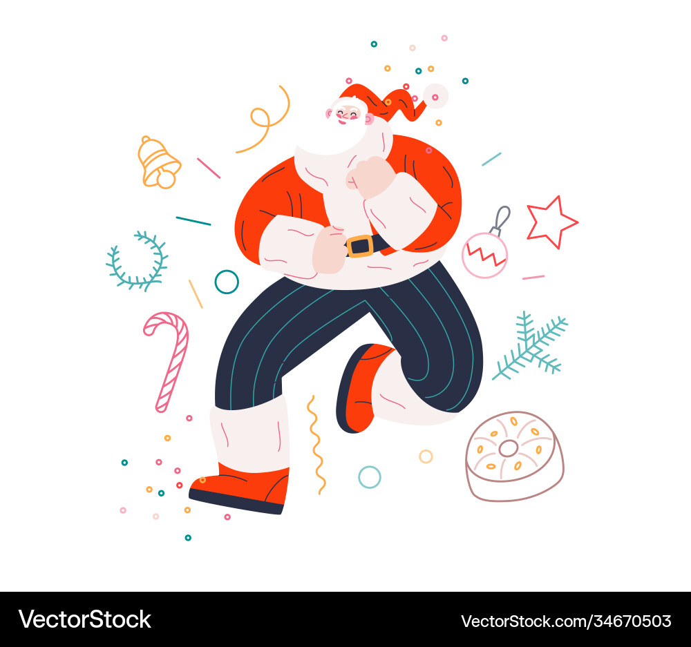 Dancing santa - christmas and new year party Dancing santa - christmas and new year party vector image