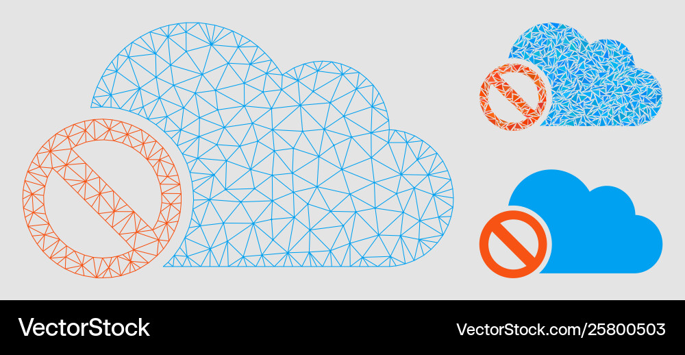 Disabled cloud mesh network model Disabled cloud mesh network model vector image