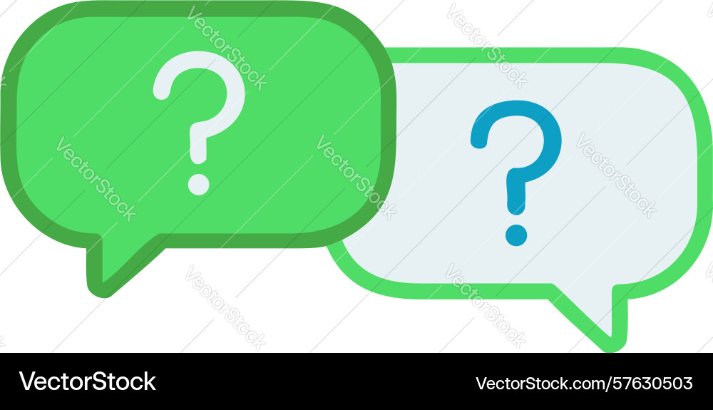 Double question mark bubbles multiple queries vector image