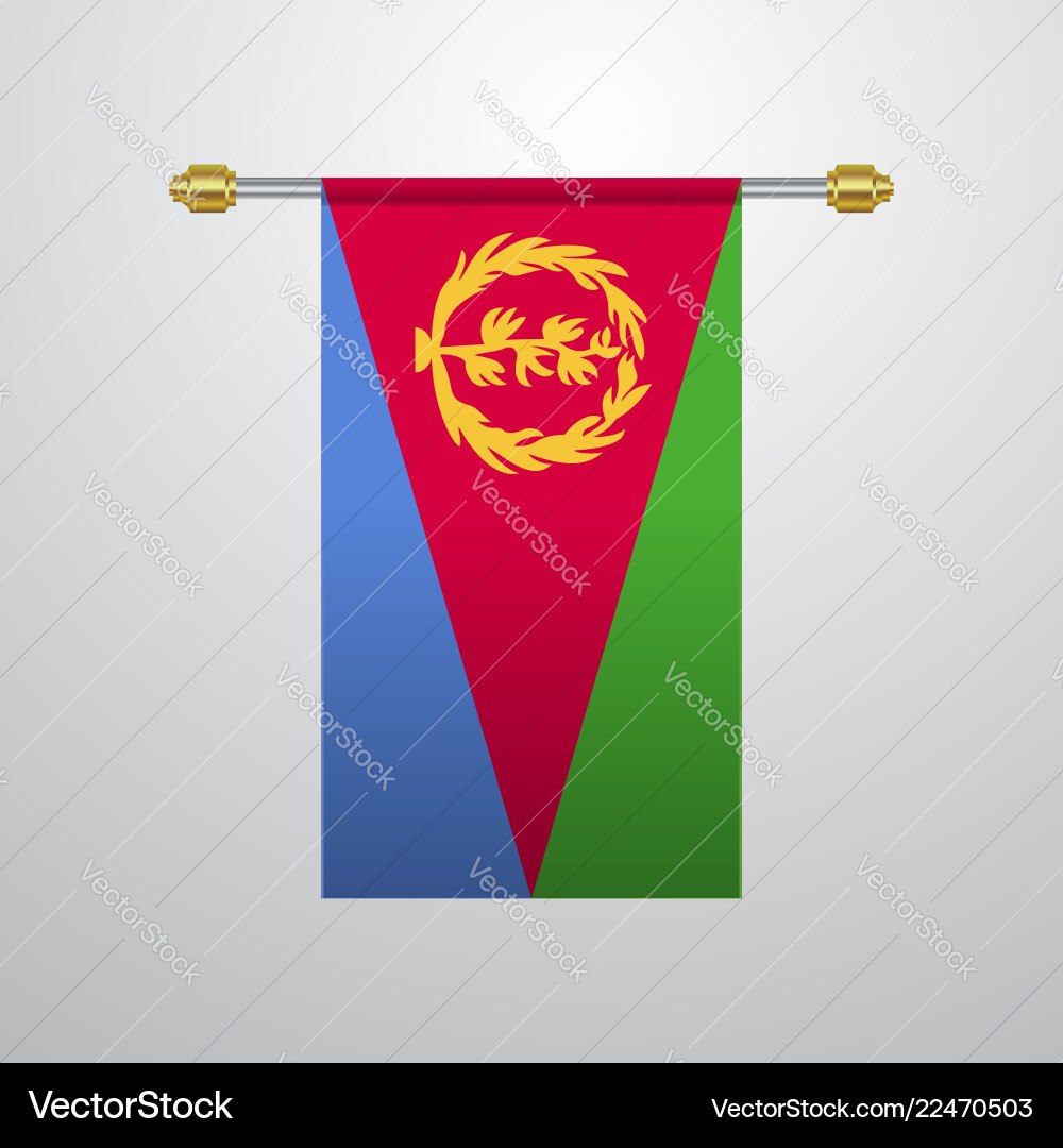 Eritrea hanging flag Vector Image