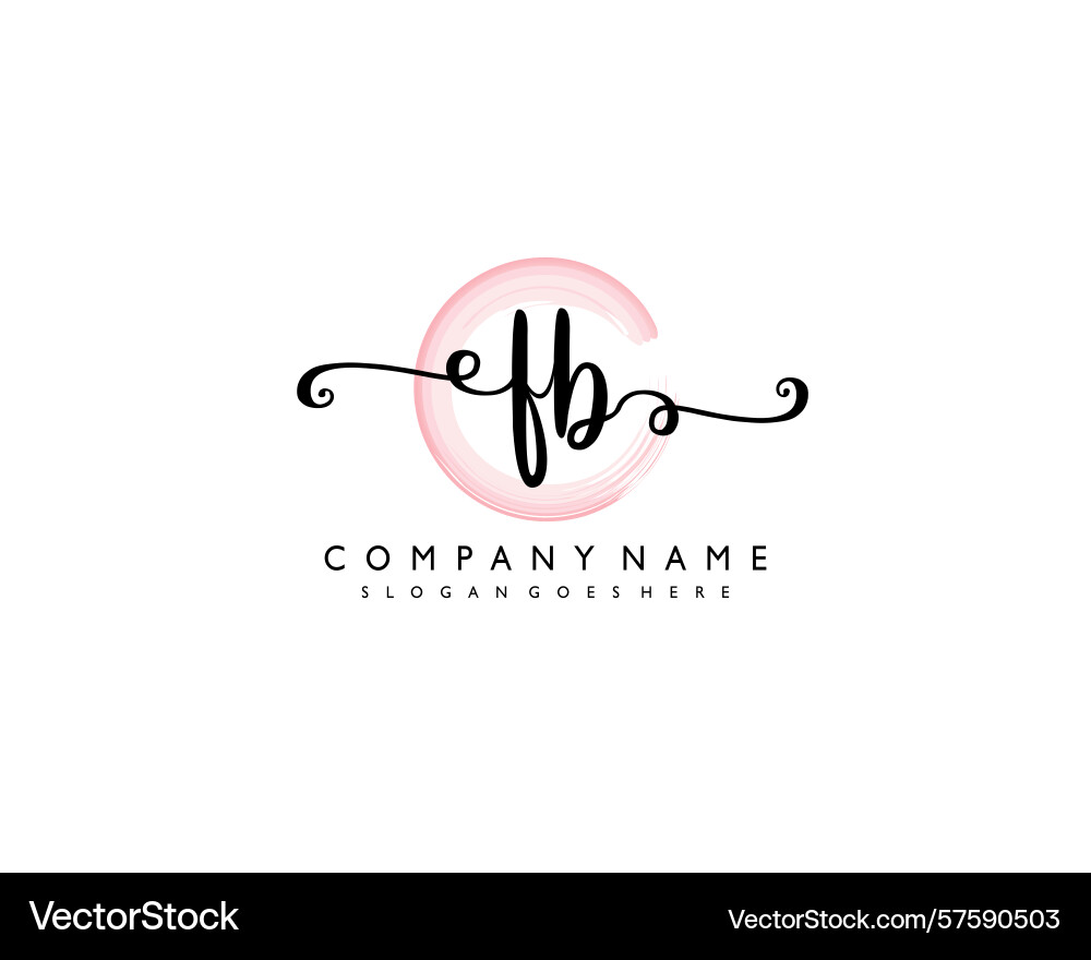 Fb initial handwriting logo design collection Vector Image