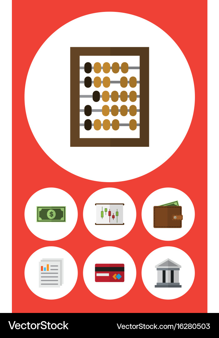 Flat icon incoming set of payment counter Vector Image